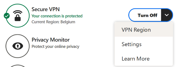 Norton Secure VPN Server Selection