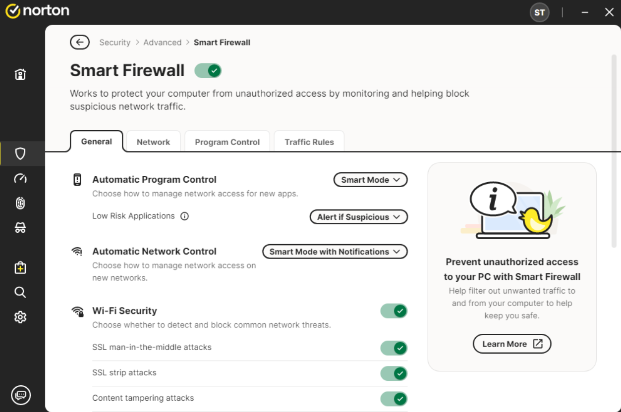 Norton Smart Firewall Network Protection