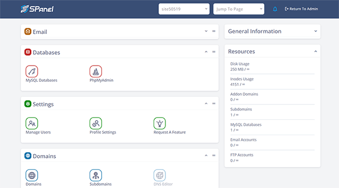 ScalaHosting SPanel control panel