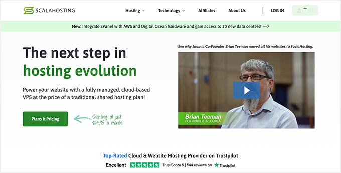 ScalaHosting homepage
